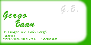 gergo baan business card