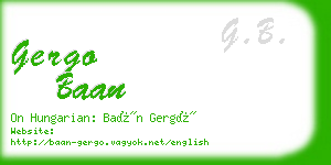 gergo baan business card